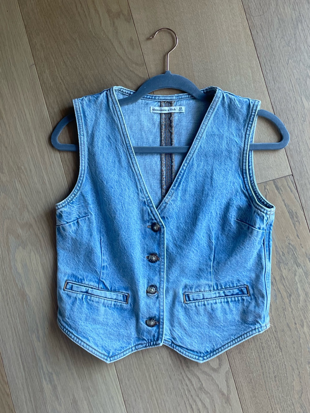 Abercrombie & Fitch Light Blue Denim Vest